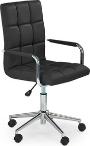 Scaun birou GONZO 2, negru, piele ecologica, 53x60x98/110 cm