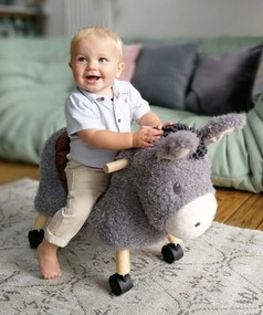 Little Bird Told Me - Magarusul Bojangles Ride On Animal Toy, pentru copii de peste 1 an, Cadru robust din lemn, Scaun captusit