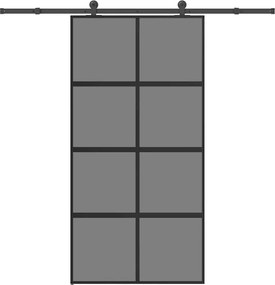 vidaXL Ușă glisantă cu set de feronerie sticlă temperată și aluminiu
