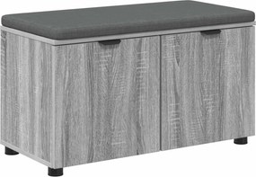 vidaXL Bancă pentru hol cu pernă cu raft Sonoma gri 80 x 38 x 46 cm