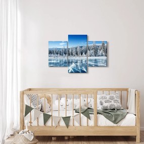 Tablou cu lacul înghețat și copacii înzăpeziți (90x60 cm)