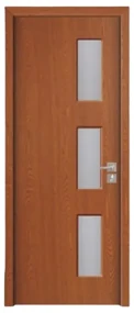 Usa Interior din MDF Novo Doors ND316, Cadru din Lemn Masiv, Geam Sablat, KIT COMPLET, Toc , Manere si balamale incluse (Culoare: Gri deschis,