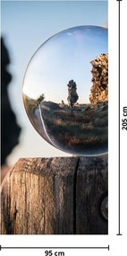Fototapet pentru ușă - Peisaj și lupă (95x205cm)