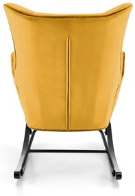 Fotoliu tip balansoar Bazalto velvet mustariu H92 cm