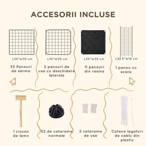 PawHut cusca metalica modulara animale mici, 175x105x70cm | Aosom Romania
