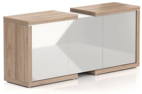Dulap jos Lineart 191,2 x 50 x 83,5 cm, ulm deschis / alb