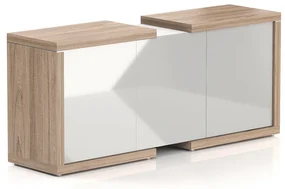 Dulap jos Lineart 191,2 x 50 x 83,5 cm, ulm deschis / alb