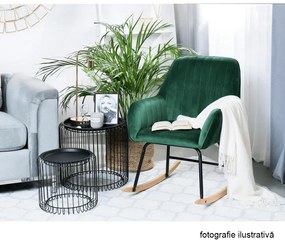 Fotoliu balansoar, catifea Velvet verde, TARAM