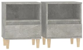 821803 vidaXL Noptiere, 2 buc., gri beton, 40x35x50 cm
