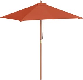 vidaXL Umbrelă de soare de exterior, stâlp lemn, 150x200 cm, teracotă