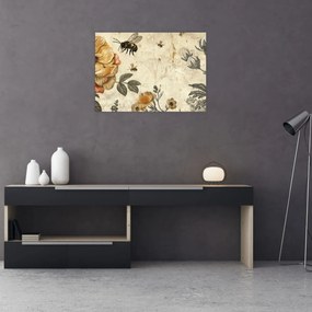Tablou pe sticlă - Pajiștea albinelor (70x50 cm)