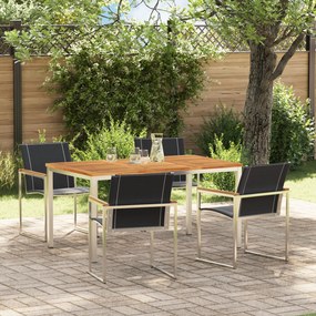 vidaXL Set de masă pentru grădină 5 pcs Lemn Solid de Acacia