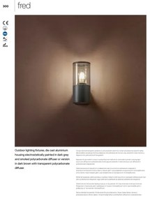 Redo 90047 - Aplică perete exterior FRED 1xE27/20W/230V IP54