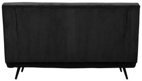 Canapea gri antracit extensibilă cu tapițerie din catifea reiată 140 cm Mallory – Støraa