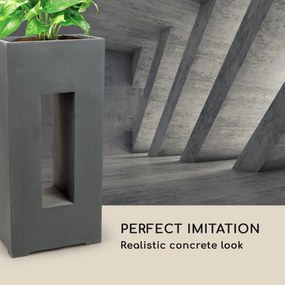 Airflor, ghiveci pentru plante 45 x 100 x 27 cm din fibră de sticlă interior / exterior gri închis