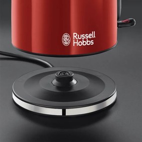Cana electrica Russell Hobbs Colours Plus Flame Red 20412-70, 2400 W, 1,7 l, Fierbere rapida, Element de incalzire ascuns, Baza rotativa la 360°, Indicator, Rosu