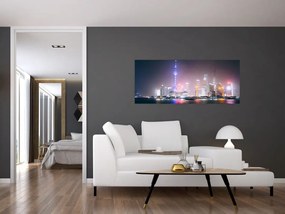 Tabloul Shangai nocturn (120x50 cm)