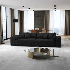 Canapea extensibilă dumonde cu ladă de depozitare si sezut confortabil din spuma high-density, Marbela Enjoy Black XXL 295x100 cm