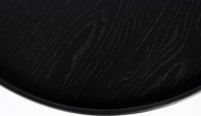 Măsuță de cafea neagră rotundă cu blat cu aspect de lemn de stejar ø 70 cm Yuri L – White Label
