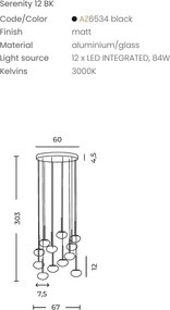 Lustra cu 12 pendule LED SERENITY