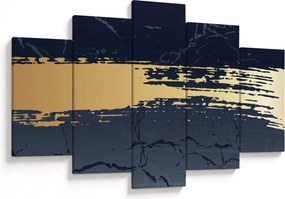 Tablou - Albastru și aur abstracție N⁰2 (150x105 cm)