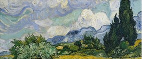 Tablou - Vincent van Gogh, Wheat Field with Cypresses, reproducere (120x50 cm)