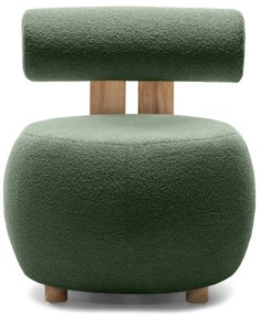 Fotoliu design verde închis HANNA, stejar