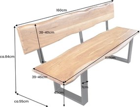 Banca design industrial vintage Mammut 160cm, salcam A-46153 VC