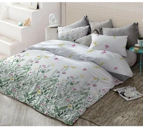 Lenjerie de pat din bumbac Green meadow, 140 x 200 cm, 70 x 90 cm