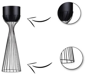 Ghiveci metalic de flori LOFT 68x20 cm negru