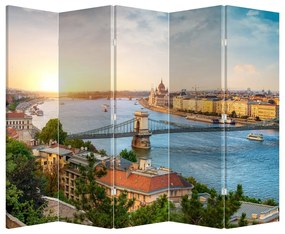 Paravan - Orașul Budapesta și râu (210x170 cm)