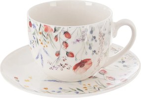 Cană din porțelan cu farfurioară Orion Mac, 0,28 l