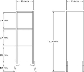 Comoda tv si biblioteca Gordon culoare alb 101 cm