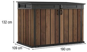 Cutie de depozitare pentru grădină din plastic Signature, 2020 L, nuc