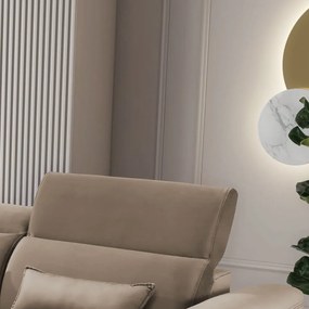 Colțar maro deschis extensibil/cu spațiu de depozitare cu tapițerie din catifea (cu colț pe partea stângă/cu șezlong) Foble – ELTAP