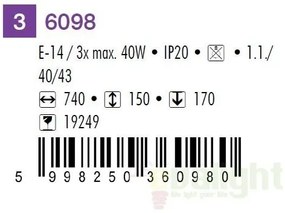 Lustra, Plafonier cu 3 spoturi, Logan 6098 RX