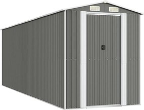 vidaXL Șopron de grădină, gri deschis, 192x606x223 cm, oțel galvanizat