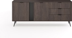 Comodă Edrin 195 cm cu sertare - stejar dunin / negru