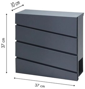 Cutie poștală din oțel galvanizat cu suport pentru ziare antracit