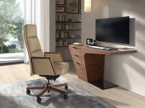 Scaun de birou modern piele sintetica si lemn Mink