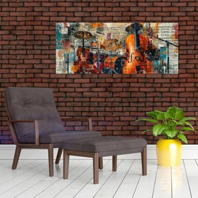 Tablou - Instrumente muzicale (120x50 cm)