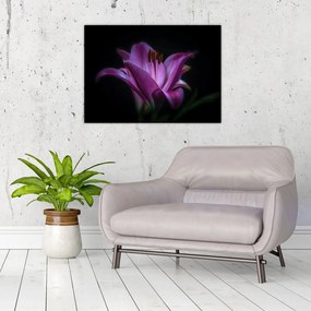 Tablou pe sticlă crinul (70x50 cm)
