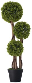 HOMCOM Plante Artificiale Decorative Buxus, Planță Sferică în Ghiveci, Plante Artificiale pentru Decor de Interior și Exterior, 90cm | Aosom Romania