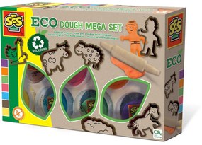 Set creativ - Plastilina eco cu unelte din lemn, set mare