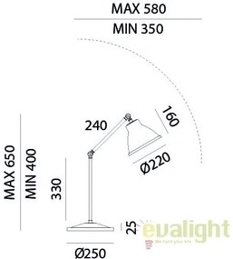 Lampa de masa Vintage, Industrial Style cu brat articulat, Loft 269.06.OF
