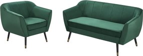 Fotoliu de design, ţesătură Velvet verde/negru/aurie, VIODA