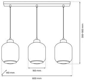 Lustră pe cablu SOMBRA 3xE27/60W/230V bej