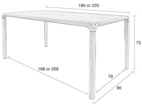 Masă de dining 90x220 cm Storm – Zuiver