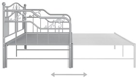 Cadru pat canapea extensibila, gri, 90x200 cm, metal Gri