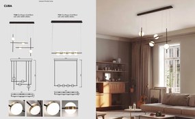 Lustra LED design Art Deco cu 4 surse de lumina Cuba